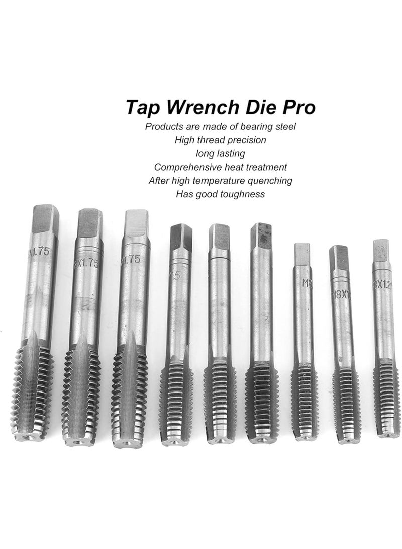 GGOOT Rethread Tool Kit Metric Tap and Die Set Tap Wrench Wringer Die Cutter Screwdriver Hardware Kit for Household Fitting Threads Create 32Pcs - Image 3