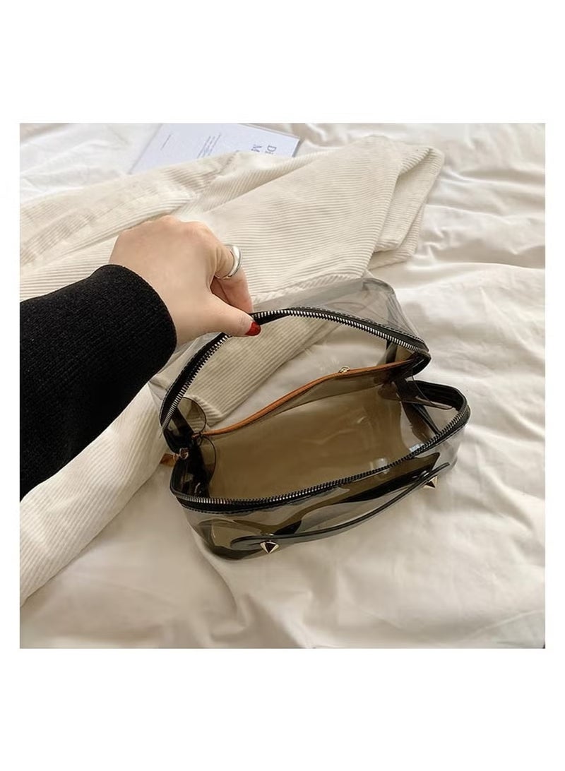 Clear Travel Bags for Toiletries, Transparent Tsa Cosmetic Bag, Lightweight Pvc Clear Pouch with Zipper Handle Portable, Travel Luggage Storage Bag for Women Girls  - Image 3