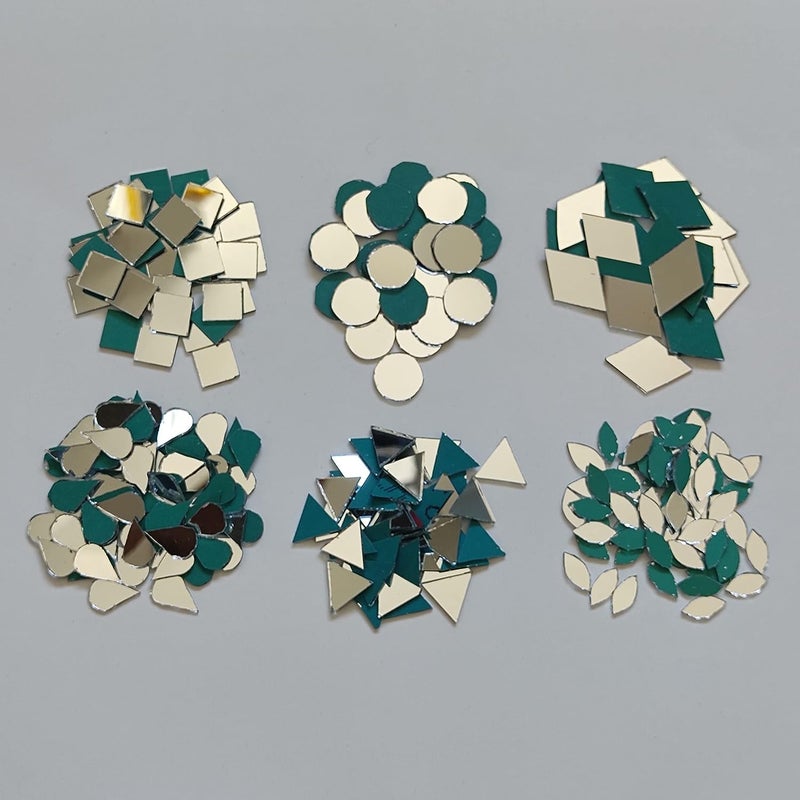 RUDRA NX RUDRA NX Diamond Shape Glass Mirror Kit Jewelry Making Lippan Art Work Embroidery Craft Work Mosaic Art Stone Mirror Beads Kids School Projects 200 Pcs 10 MM Diamond  - Image 5