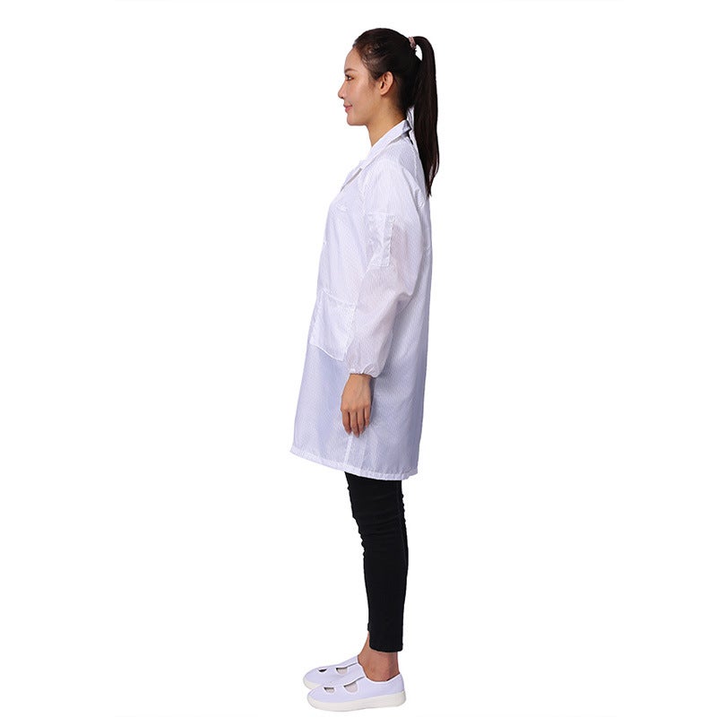 White Anti-Static Button Front Lab Coat - Image 4