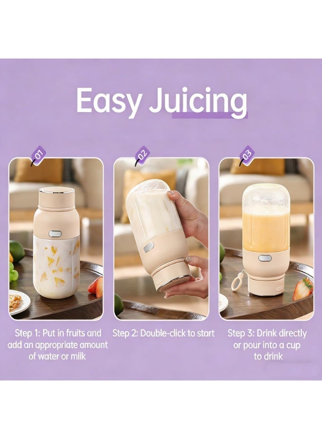 Arabest Portable Electric Juicer Blender, 44oz Cordless Travel Cup, 75W Rechargeable for Homemade Juice & Smoothies, Ideal for Home and Outdoor Camping (Purple) - Image 4
