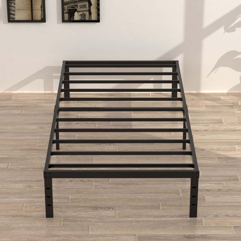 إطار سرير توأمي ضيق من أبكانسو 16 بوصة 30x75 بدون صندوق زنبركي مطلوب منصة معدنية 75x30 إطارات أسرّة توأمية ضيقة سهلة التجميع 3500 رطل إطار سرير ثقيل-duty أسود