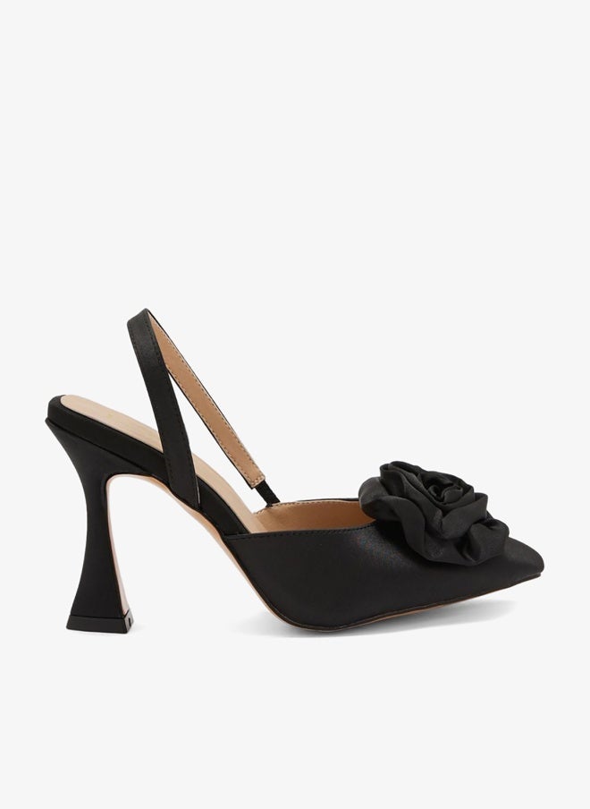 Rose Satin Sling Back Pump