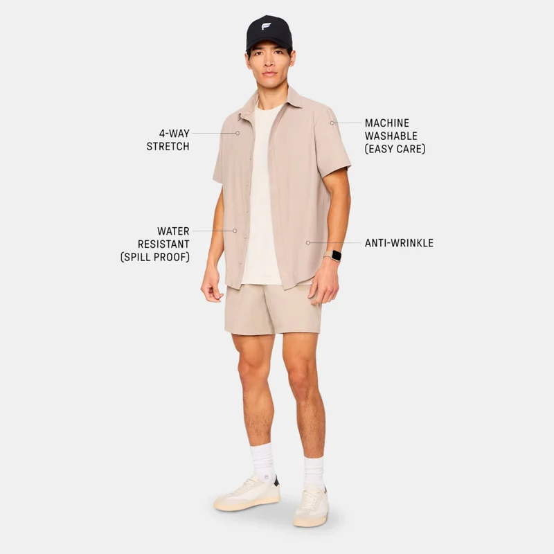Fabletics Beige Men's The Don Shirt for Men | Best Price UAE