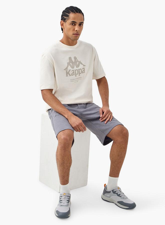 Kappa Logo Embroidered Shorts with Drawstring Closure and Pockets - Image 2