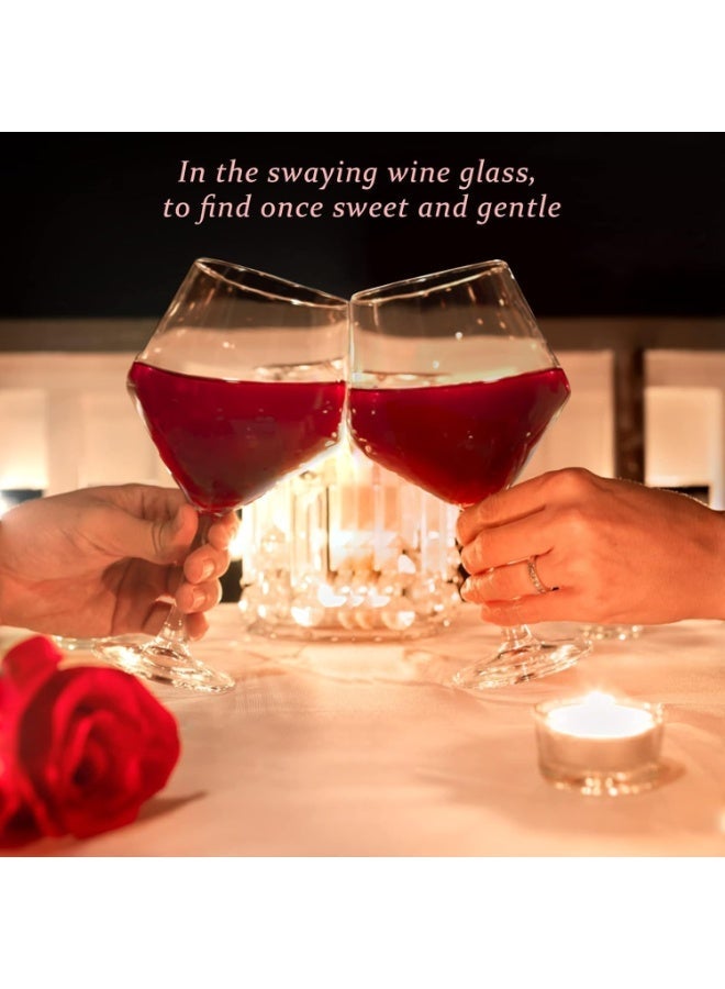 YOUWE7 Wine Glass 4-Piece Set, Large Crystal Wine Glass with Pourer Fresh Stopper, Durable Modern Exquisite Stem Glass, Suitable for Christmas, Transparent Fashion Exquisite Wine Glass - Image 3