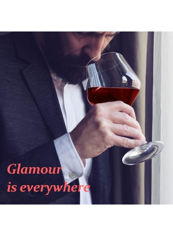 YOUWE7 Wine Glass 4-Piece Set, Large Crystal Wine Glass with Pourer Fresh Stopper, Durable Modern Exquisite Stem Glass, Suitable for Christmas, Transparent Fashion Exquisite Wine Glass - Image 4