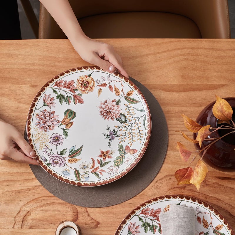 Bico Blooming Moment Dinner Plates Set of 4, 11 Inch Large Ceramic Plates for Pasta, Steak, Stylish Serving Dishes, Microwave and Dishwasher Safe, Gift for Housewarming and Thanksgiving - Image 3