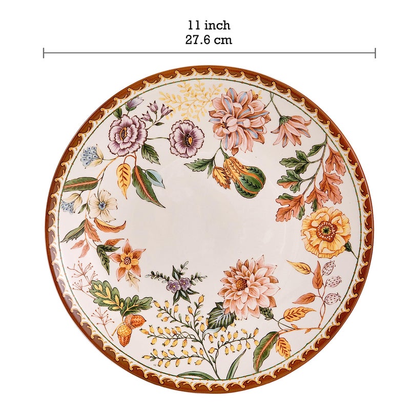 Bico Blooming Moment Dinner Plates Set of 4, 11 Inch Large Ceramic Plates for Pasta, Steak, Stylish Serving Dishes, Microwave and Dishwasher Safe, Gift for Housewarming and Thanksgiving - Image 2