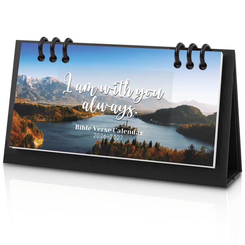 Zuozee Small Desk Calendar 2026-2027, Bible Mini Desk Calendar (From January 2026 to June 2027) Flip Desktop Standing Calendar, Monthly Planner Cute Calendar, School Home Office Supplies, 6.3" x 3.1" - Image 1