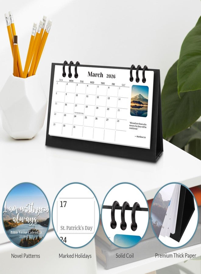 Zuozee Small Desk Calendar 2026-2027, Bible Mini Desk Calendar (From January 2026 to June 2027) Flip Desktop Standing Calendar, Monthly Planner Cute Calendar, School Home Office Supplies, 6.3" x 3.1" - Image 2