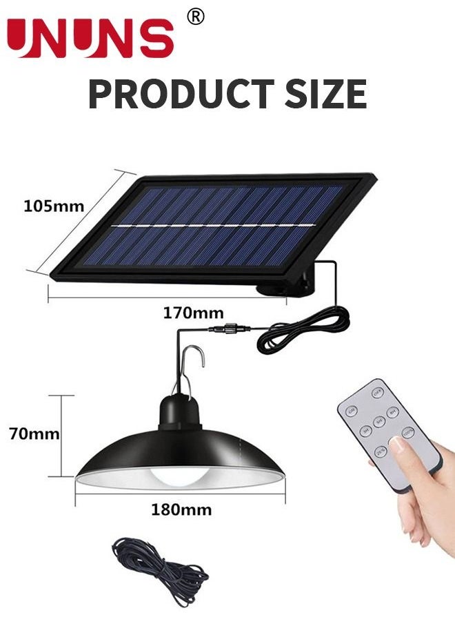 UNUNS - Solar Pendant Lights,Motion Sensor Dual Head Solar Pendant Light With Remote Control,Waterproof Shed Lights Indoor Outdoor Use,Solar Indoor Lights For Barn,Patio,Coop,Garage - Image 1