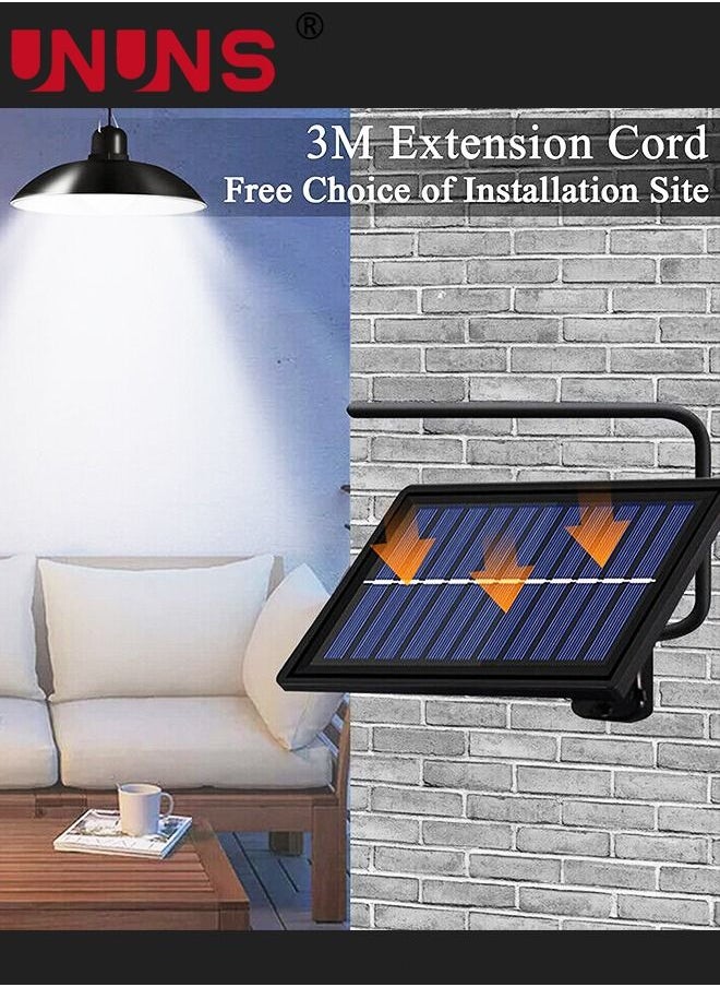 UNUNS - Solar Pendant Lights,Motion Sensor Dual Head Solar Pendant Light With Remote Control,Waterproof Shed Lights Indoor Outdoor Use,Solar Indoor Lights For Barn,Patio,Coop,Garage - Image 1