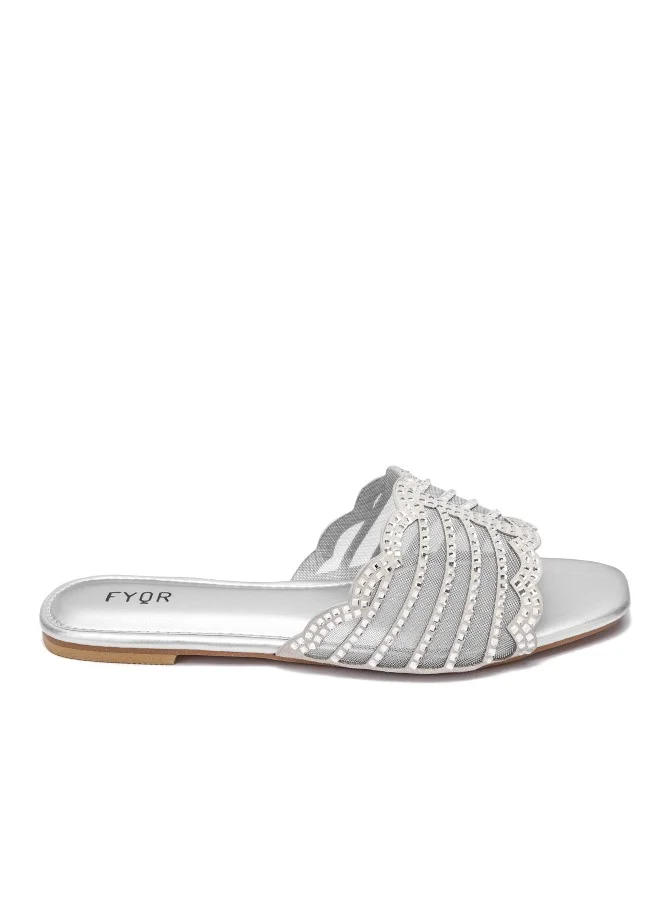 FYOR Mesh Diamante Slide Sandal MY 258