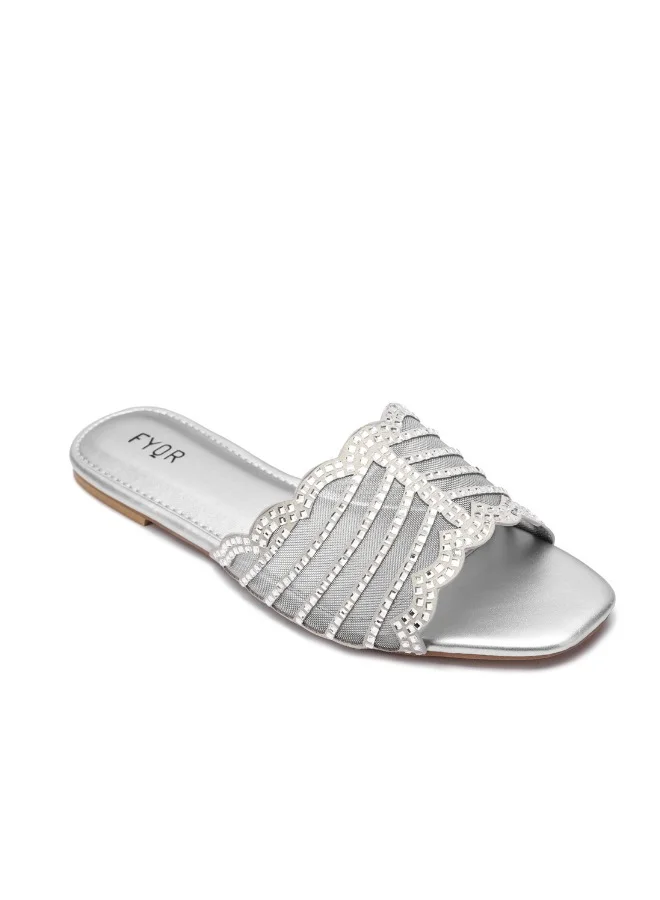 FYOR Mesh Diamante Slide Sandal MY 258