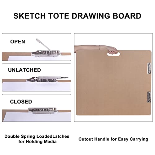 Vencer 18" x 24" Artist Sketch Tote Board,Drawing Board with Clips and Handle for Classroom,Studio or Field Use,VAB-002 - Image 4