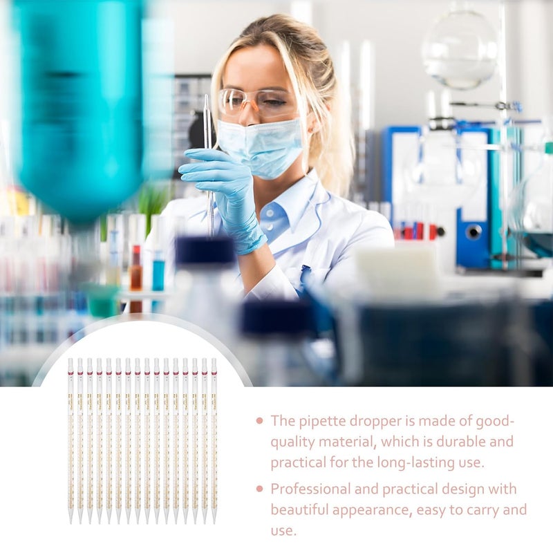 20pcs 15ml Graduated Glass Droppers Straight-tip Measurement Pipettes Laboratory Scale Dropper Tool for Fluid Handling and Scientific Use Random Color - Image 3