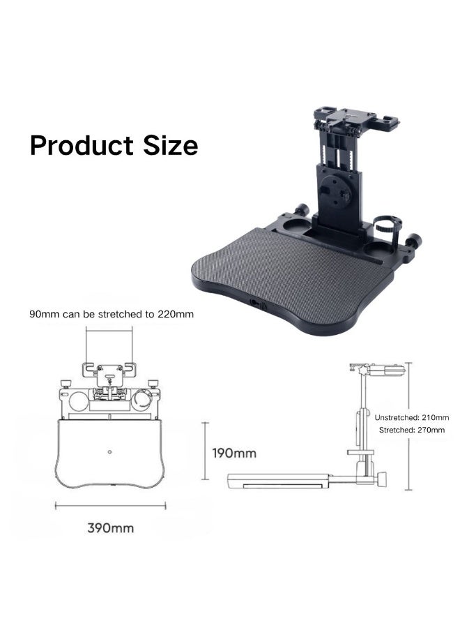 McDou Car Back Seat Tray Table, Foldable Seat Back Desk,Multifunctional Car Stand for Water Cup&Computer&Phone&Food Tray,Adjustable Travel Tray with Non-Slip Pad - Image 3