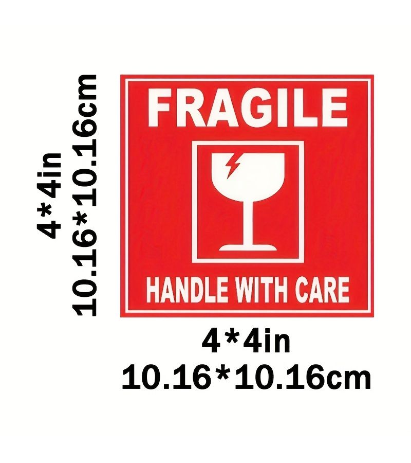 50 Sheets 4x4in Fragile Handle With Care Stickers for Glassware Electronics And Shipping - Image 2