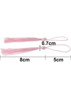 Generic 100 Pieces Pink Tassels 13cm/5-Inch Silky Handmade Soft Tassels Floss Bookmark Tassels with 2-Inch Cord Loop for Jewelry Making, DIY Projects, Bookmarks  - Image 3