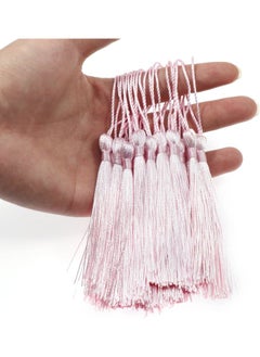 Generic 100 Pieces Pink Tassels 13cm/5-Inch Silky Handmade Soft Tassels Floss Bookmark Tassels with 2-Inch Cord Loop for Jewelry Making, DIY Projects, Bookmarks  - Image 4