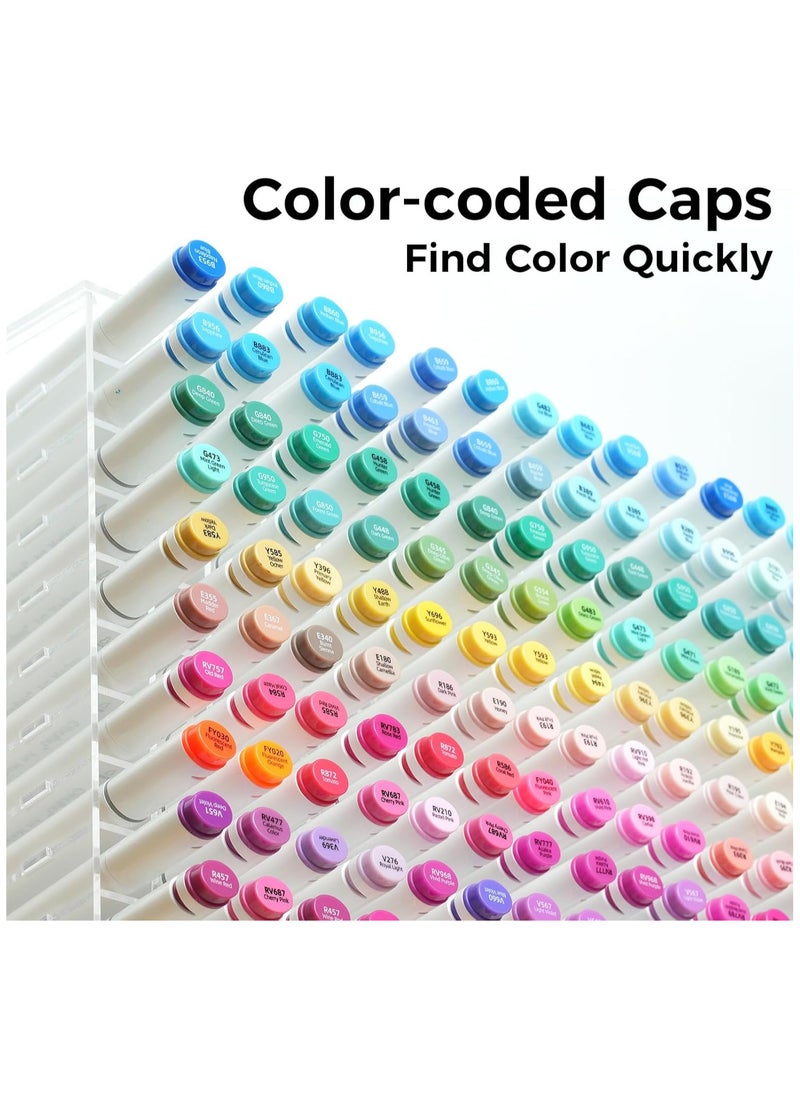 Ohuhu Markers - Double Tipped Art Marker Set for Artist Illustration -160 Colors- Chisel & Fine Dual Tips- Oahu of Ohuhu Markers - Refillable