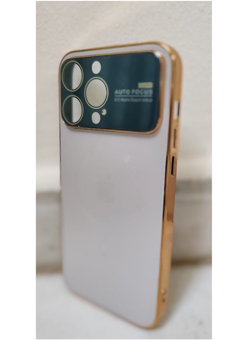AUTO FOCUS - Auto Focus Magsafe cover with charge logo for iphone 15 pro max Champaign Gold - Image 1