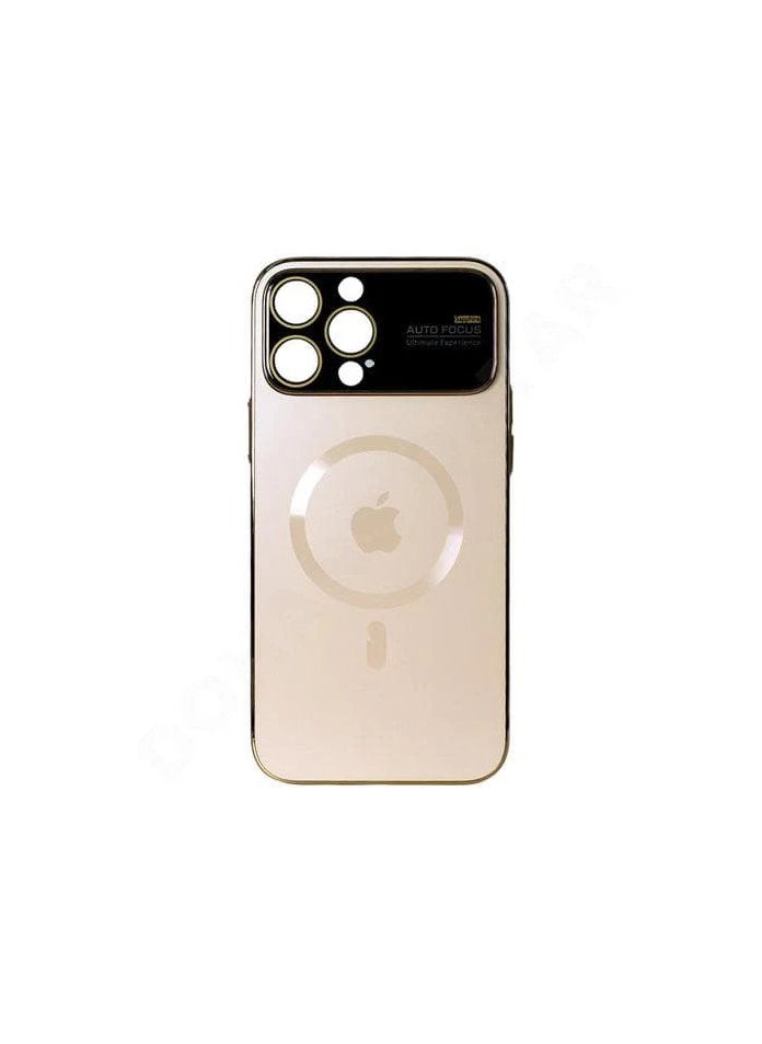 AUTO FOCUS - Auto Focus Magsafe cover with charge logo for iphone 15 pro max Champaign Gold - Image 1