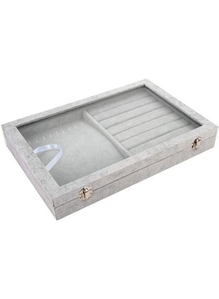 Padom Jewelry Tray, Multi-Functional Jewelry Organizer with Lid & Lock for Ring, Earring, Stud, Necklace, Bracelet, Watch, Soft ice Velvet Jewelry Showcase Display Tray (Ring Mix Necklace) - pzsku/Z3B7BAB37C352E3CA4B7EZ/45/_/1663316983/353b9c9f-87b8-4db5-9261-6af2c950742e