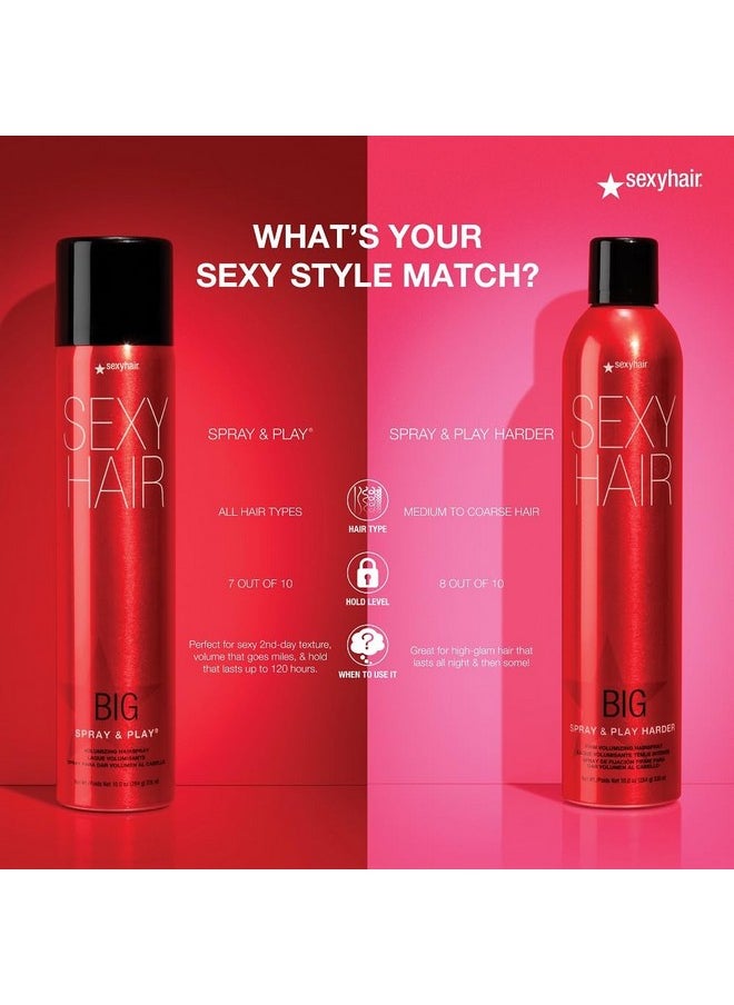 Sexy Hair SexyHair Big Spray & Play Harder Firm Volumizing Hairspray, 10 Oz | All Day Hold and Shine | Up to 72 Hour Humidity Resistance  - Image 5