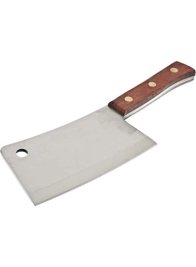 Stainless Steel Kitchen Chopper with Wooden Handle, Multi-Purpose Food Preparation Tool, 20 cm