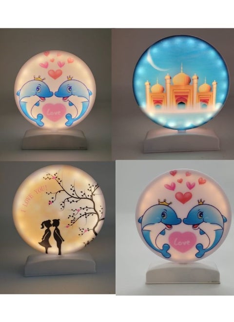 4 Pieces Of Luminous Desk Frame, Different Shapes And Different Colors