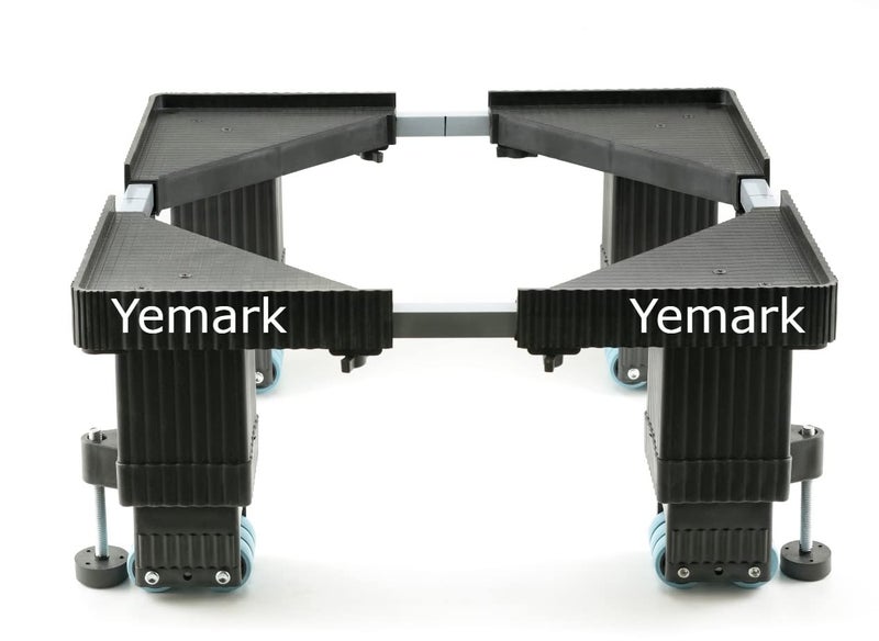 Yemark Heavy Duty Front/Specially Design for Fully Automatic Washing Machine Fridge Troley Stand (Fully Automatic) (Metal and Plastic)(Minimum size - 36cm x 36cm , Maximum size 76cm x 76cm) - Image 1