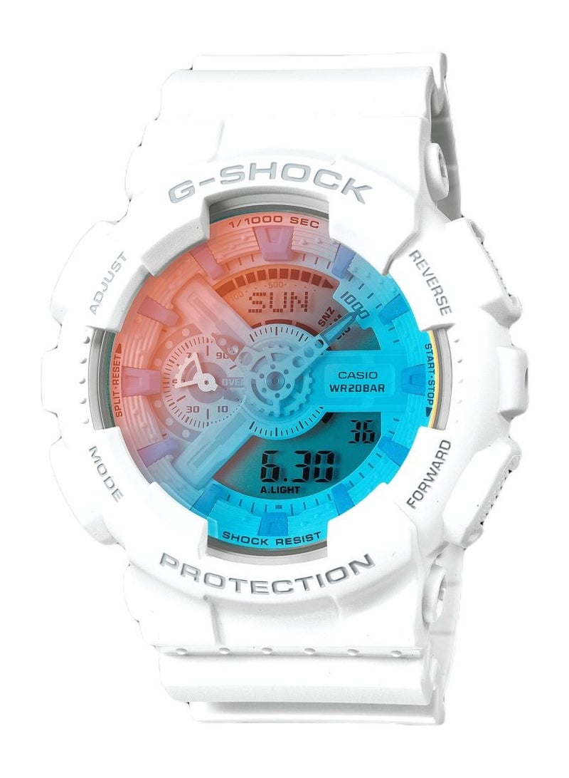 كاسيو جي شوك GA-110TL-7ADR بيتش تايم لابس سلسلة رقمية تناظرية سوار راتنج أبيض - Image 1