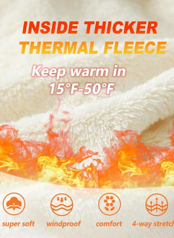 NEW YOUNG Women's Fleece Lined Joggers for Warmth High Waisted Thermal Sweatpants with Pockets for Cold Weather & Hiking - Image 4