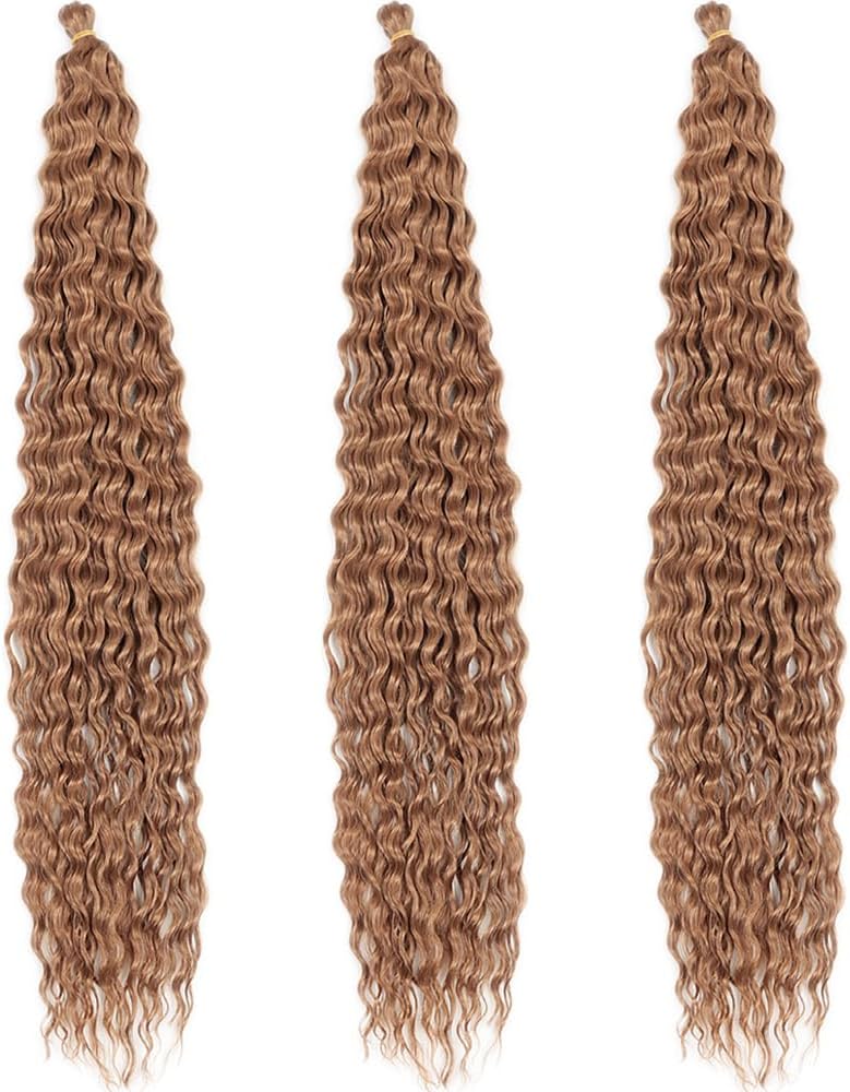 DSOAR Deep Twist Crochet Hair Hair Bundles Water Wave Synthetic Hair Extension Curly Braiding Ombre Curl Braiding Hairpiece, 30 Inch 3 Packs - Image 2