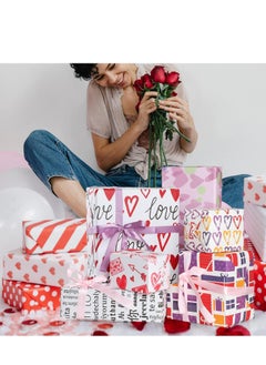 KASTWAVE Birthday Wrapping Paper, Gift Wrapping Paper Roll Set Included 6 Pack Gift Wrap Paper with Ribbon Sticker and Tape for Birthday Wedding Graduation Boy Girl kid baby Men Women All Occasion  - Image 2