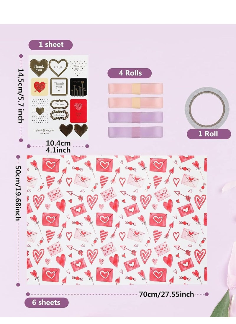 KASTWAVE Birthday Wrapping Paper, Gift Wrapping Paper Roll Set Included 6 Pack Gift Wrap Paper with Ribbon Sticker and Tape for Birthday Wedding Graduation Boy Girl kid baby Men Women All Occasion  - Image 3