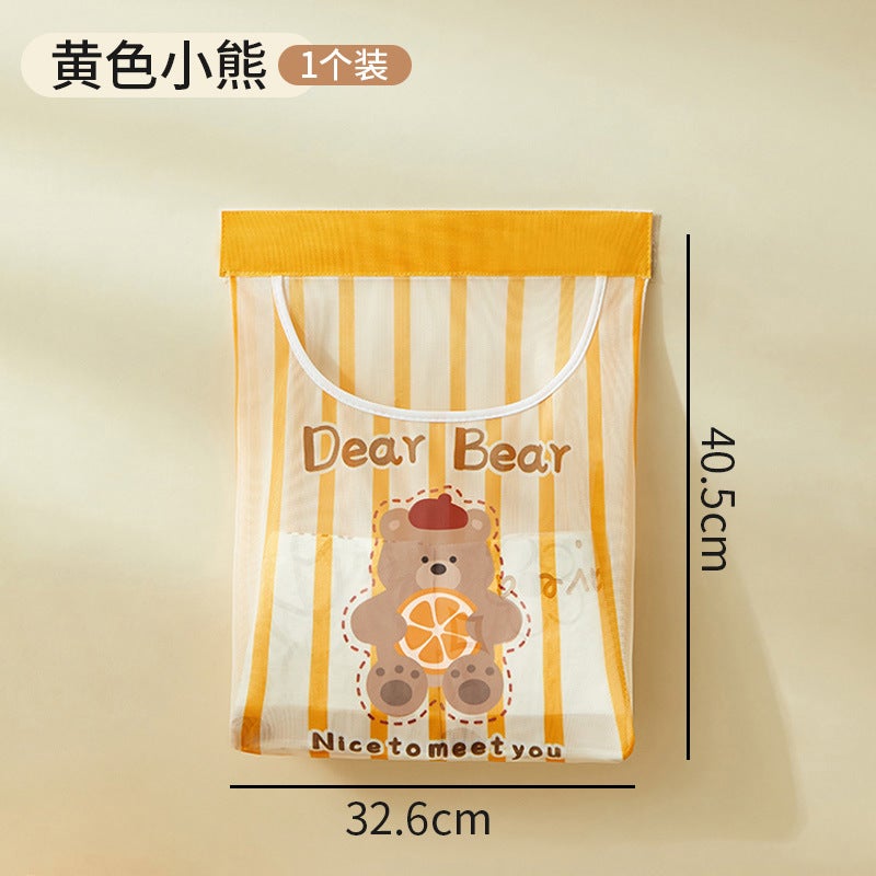 Cartoon Velcro Storage Net Bag Multi-Functional Storage Bag Socks Storage Bag Punch-Free Storage Basket Car Storage - Image 1