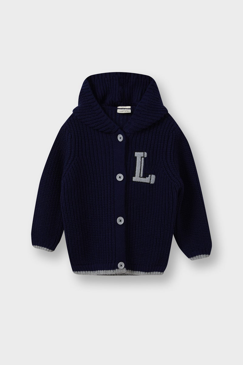 DeFacto Blue BabyBoy Baby Boy Hooded Buttons Knit Cardigan Casual - Image 1