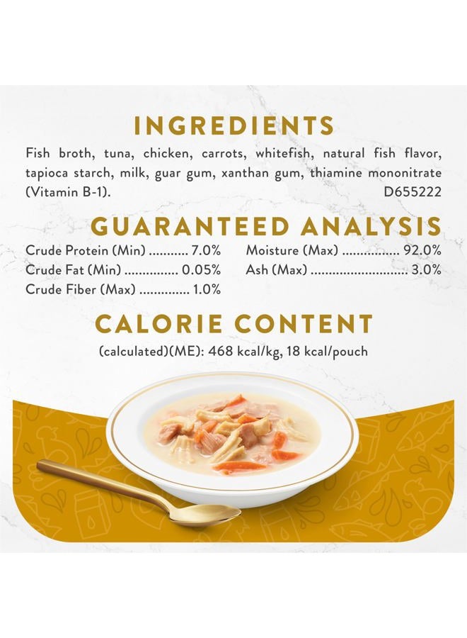 Fancy Feast Purina Limited Ingredient Wet Cat Food Complement, Broths Creamy With Tuna, Chicken & Whitefish - (16) 1.4 oz. Pouches - Image 5