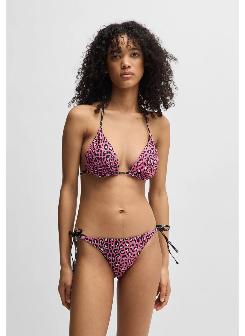 هوجو Patterned bikini bottoms with branded ties