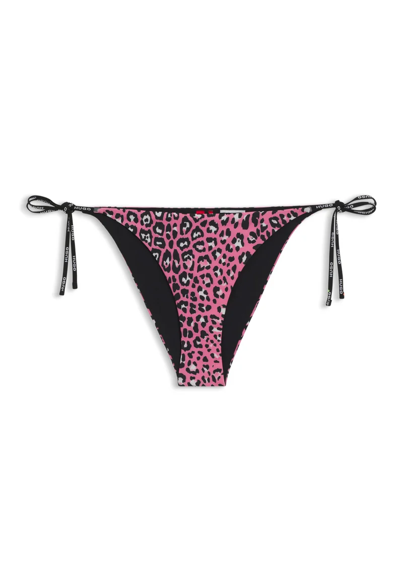 HUGO Light Red Patterned bikini bottoms with branded ties for Women | Best Price UAE