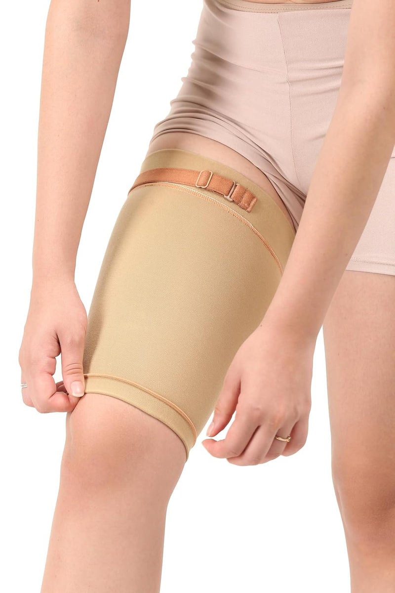 Dermapress Medical Compression Thigh Support Sleeve || MODERATE COMPRESSION || COTTON FABRIC || Groin Support Sleeve || Hamstring Compression Sleeve || Burn recovery || (5XL, Beige) - Image 4