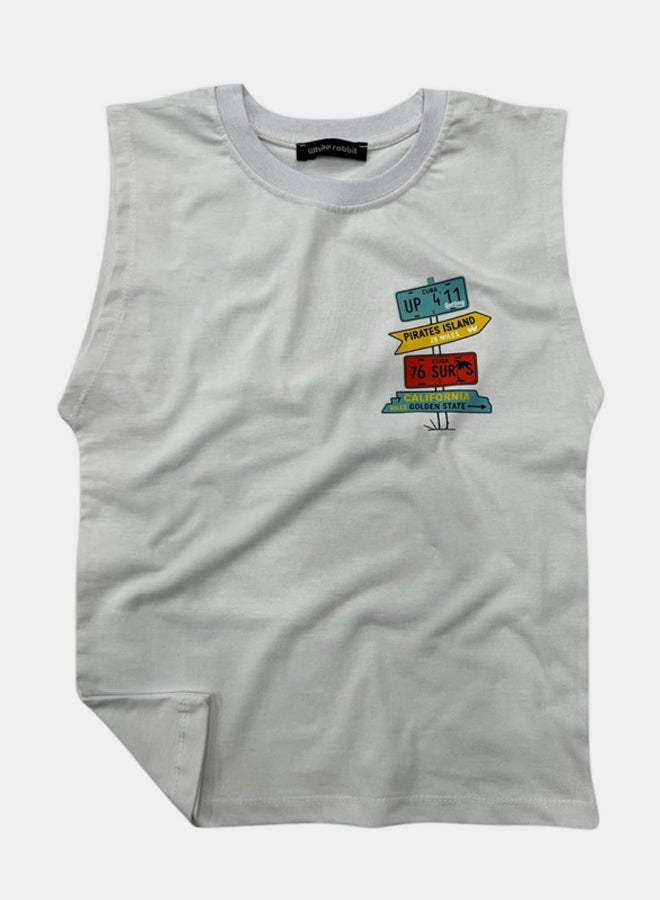 WHITE RABBIT Printed Cut T-Shirt Kids – White - Image 1