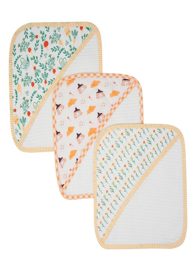 TIDY SLEEP Baby Waffle Face Towel for Newborns & Infants | Soft Cotton Hooded Face Towel & Napkin | Gentle & Absorbent for Bath, Feeding & Daily Use | (Set - 3) Pack of 3 - Image 1