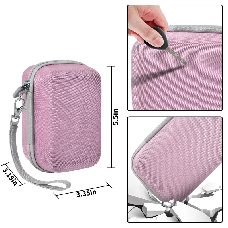 Comecase Digital Camera Carrying Case Compatible with Canon PowerShot G7 X Mark II/ G7X Mark III Digital 4K Vlogging Camera/for CAMKORY/for Lecran and More, Compact Small Camera Storage Bag for Kids (Pink) - Image 5