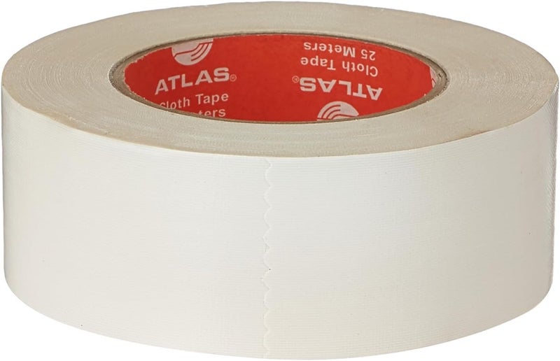 ATLAS شريط قماش أطلس 2"X25م (50مم) أبيض - Image 1