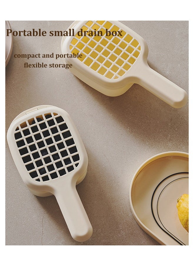 Ssovi Basket Cleaning Basket Household Kitchen Dish Basket with Handle Blueberry Drain Basket with Handle Fruit Blue Clear Storage 2-in-1  - Image 4