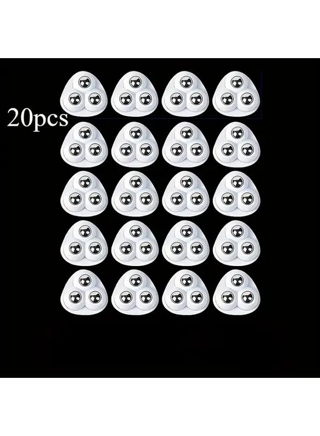 20 Pack White Heavy Duty Self Adhesive 360 Rotating Chair Wheels No Tools Installation - Image 1